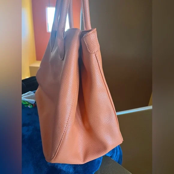Orange “Leather” Tote Bag - Picture 5 of 7